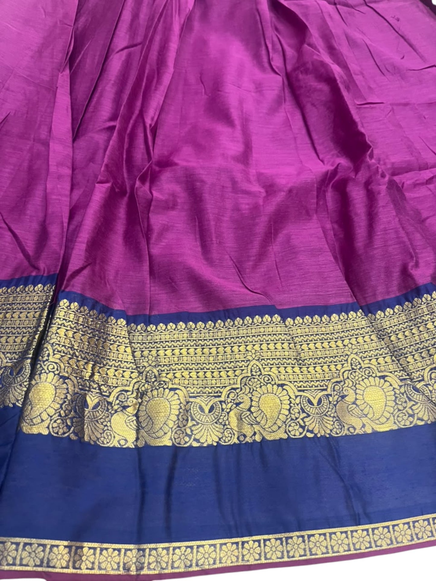 Kerala Southloom Semi UnStitched Kanchi Cotton Dhavani Set with Pavada and Blouse Piece SL585