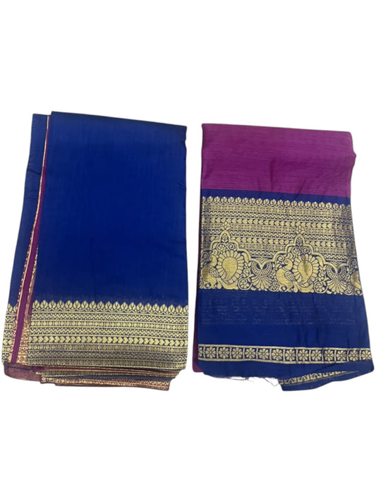 Kerala Southloom Semi UnStitched Kanchi Cotton Dhavani Set with Pavada and Blouse Piece SL585