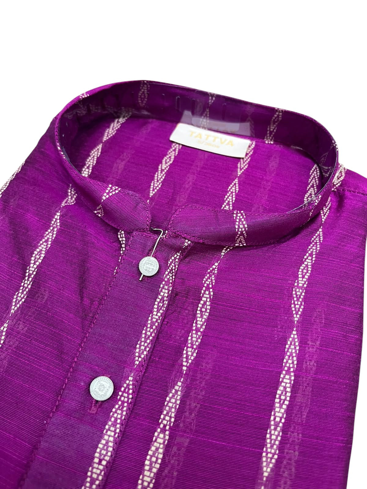 Southloom Violet Woven Patterns Semi Silk Long Kurta for Men SL591