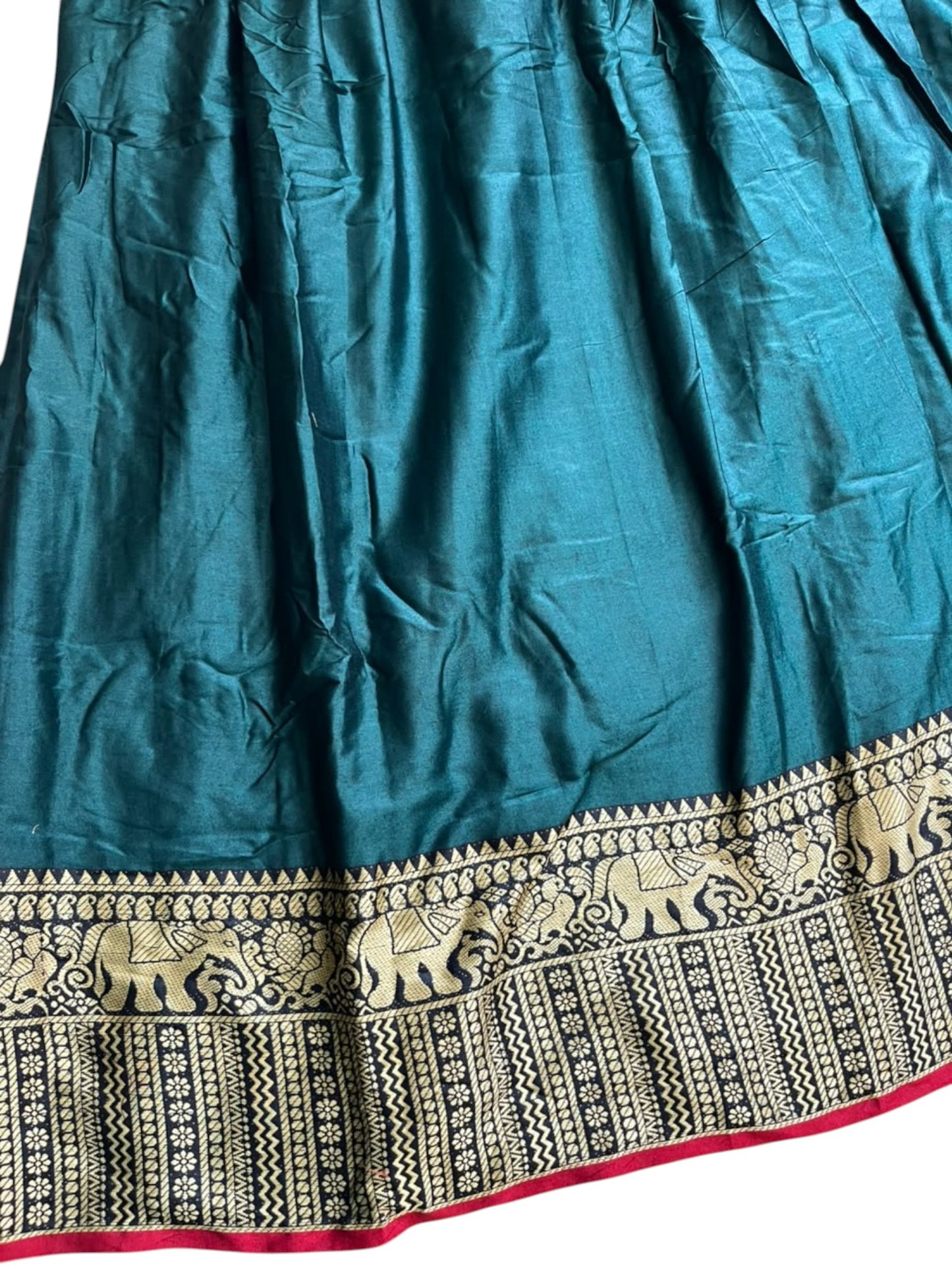Southloom Semi Stitched Narayanpet Dhavani Set with Pavada and Green Blouse Piece SLDHAVANI SL541