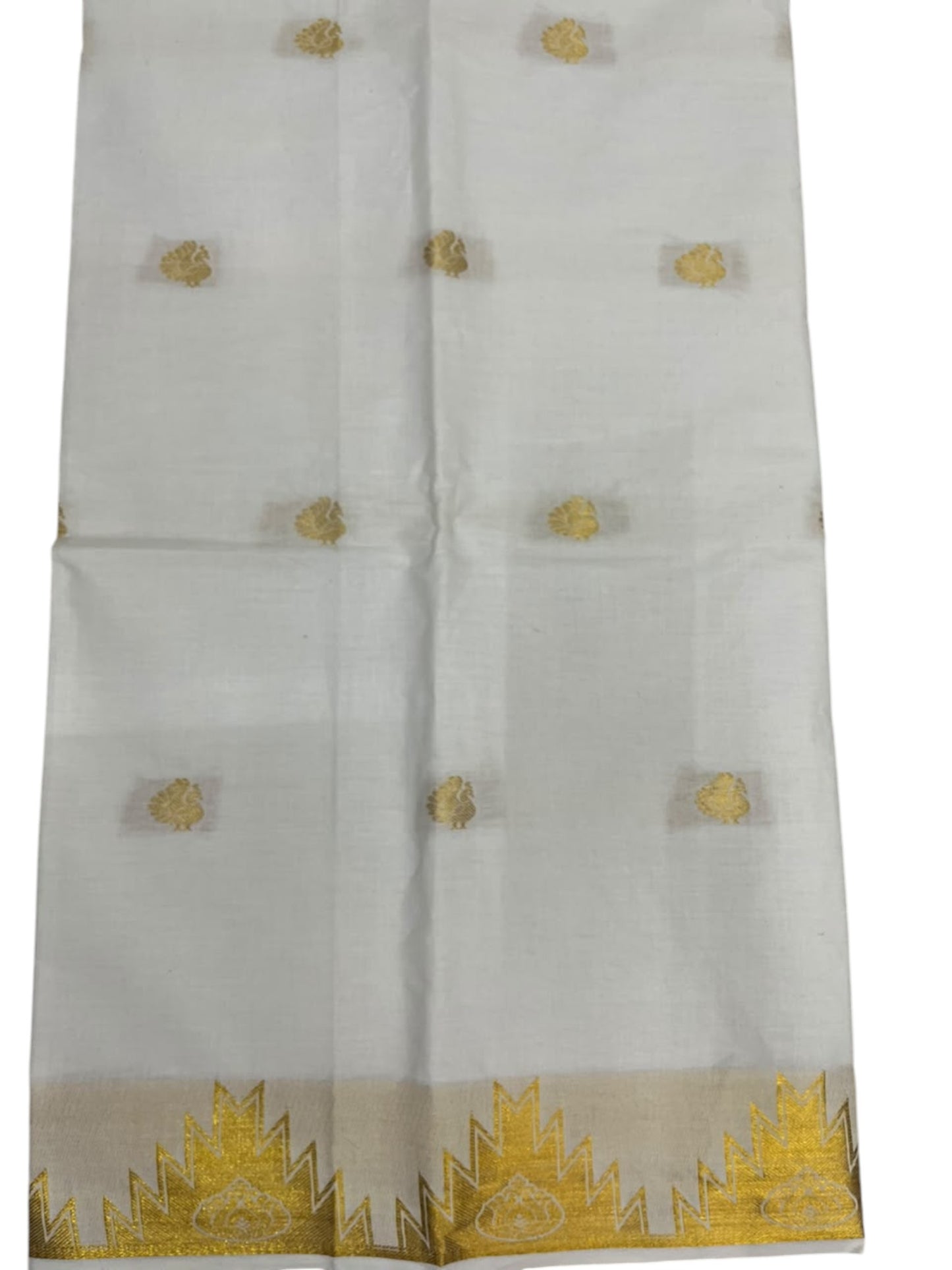 Southloom™ Cotton Churidar Salwar Suit Unstiched Material with Woven Design in Temple Border (include Lines Shawl / Dupatta)