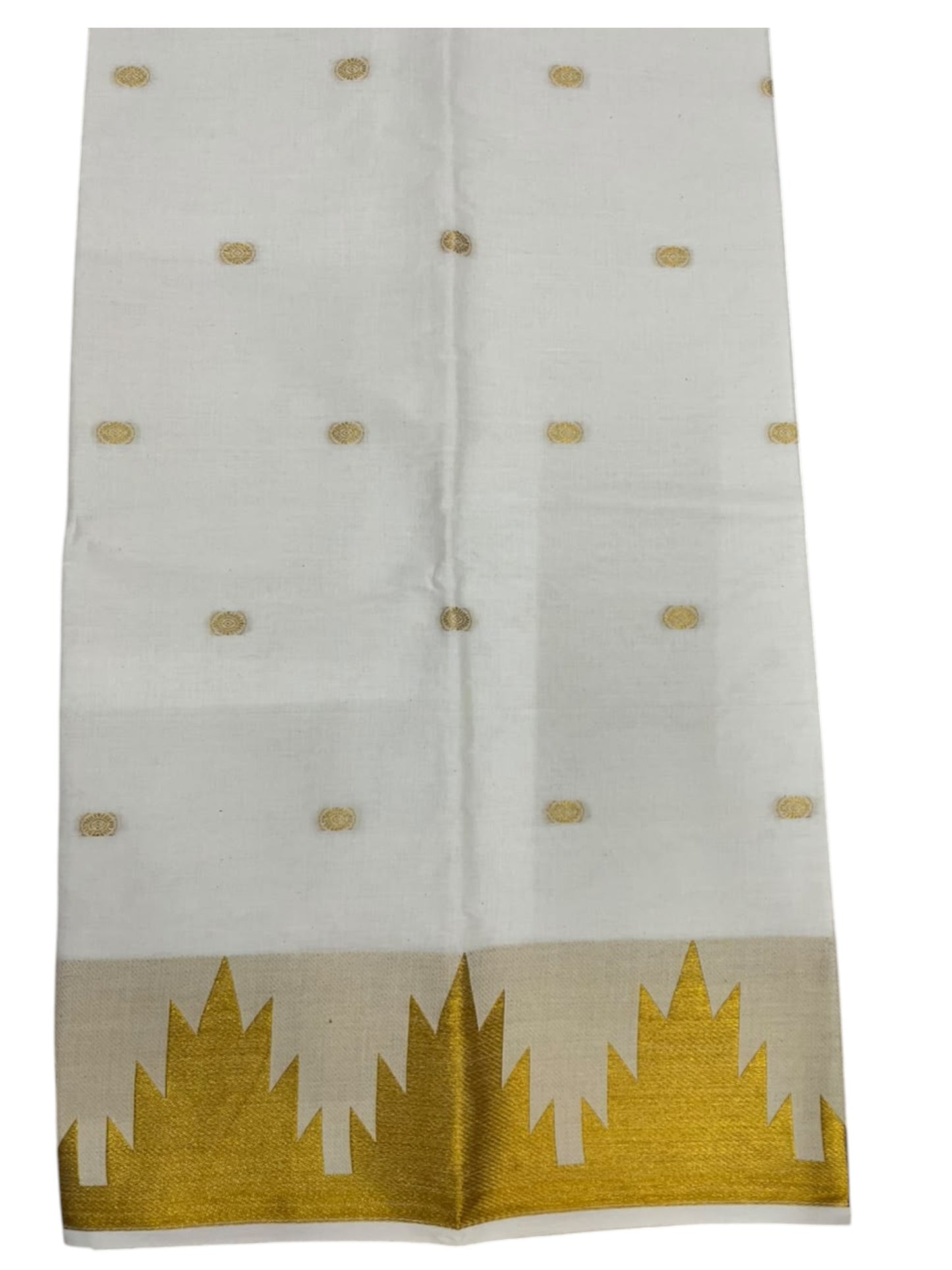 Southloom™ Cotton Churidar Salwar Suit Unstiched Material with Woven Design in Temple Border (include Lines Shawl / Dupatta)
