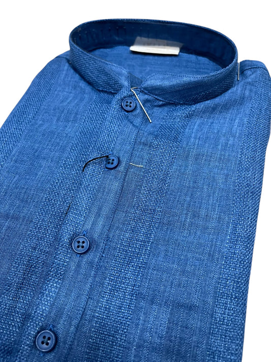 Southloom Blue woven Semi Silk Short Kurta for Men SL590