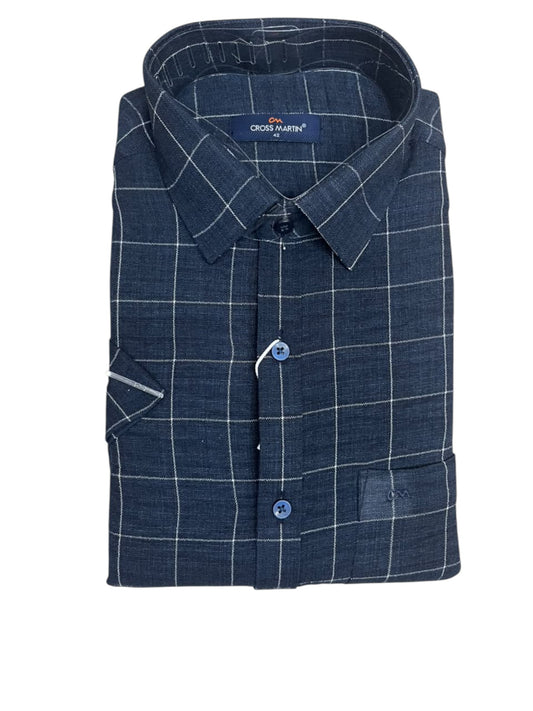 Southloom Pure Cotton Blue Check Shirt SLSHIRT 42 HS