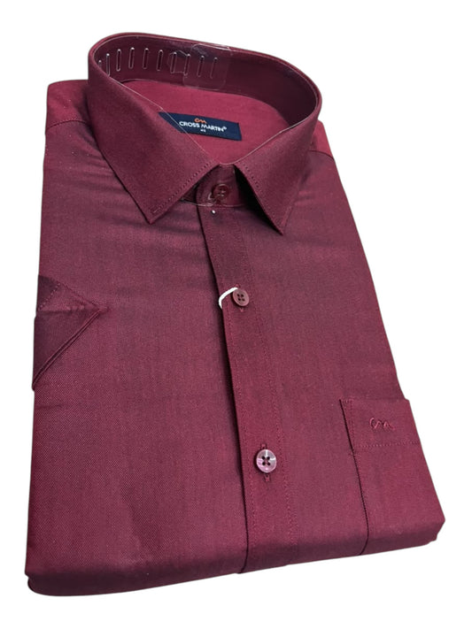 Southloom Pure Cotton Maroon Plain Shirt SLSHIRT 42 HS