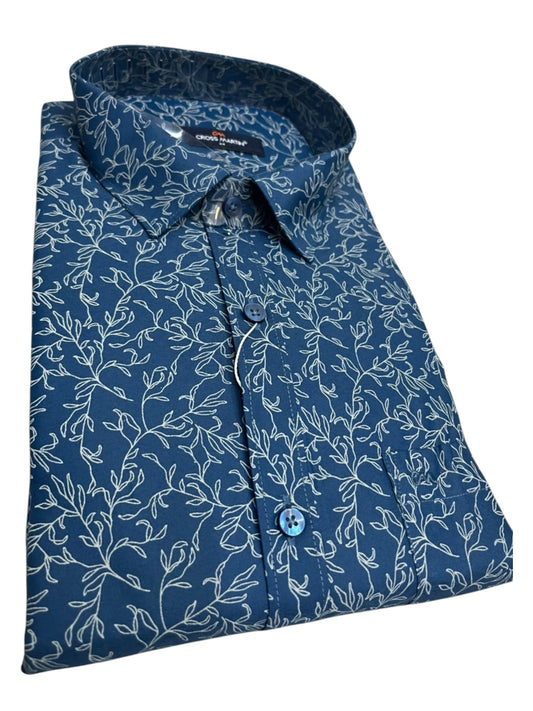 Southloom Pure Cotton Blue Printed Shirt SLSHIRT 44 FS