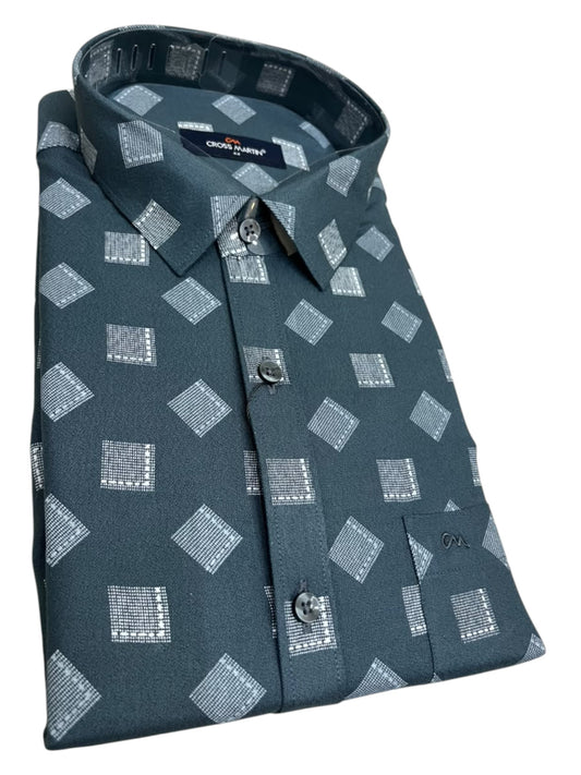 Southloom Pure Cotton Blue Printed Shirt SLSHIRT 44 FS