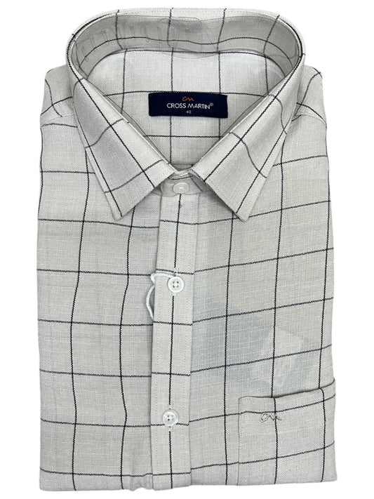 Southloom Pure Cotton Shirt with Of_White Check SLSHIRT 42 FS