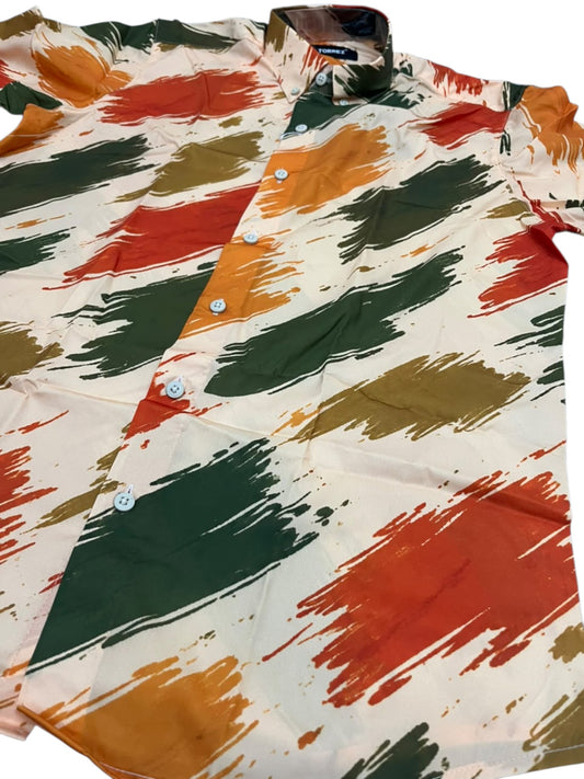 Southloom Ethinic Shirt With Floral Digital Printed for Men in Half Sleeve