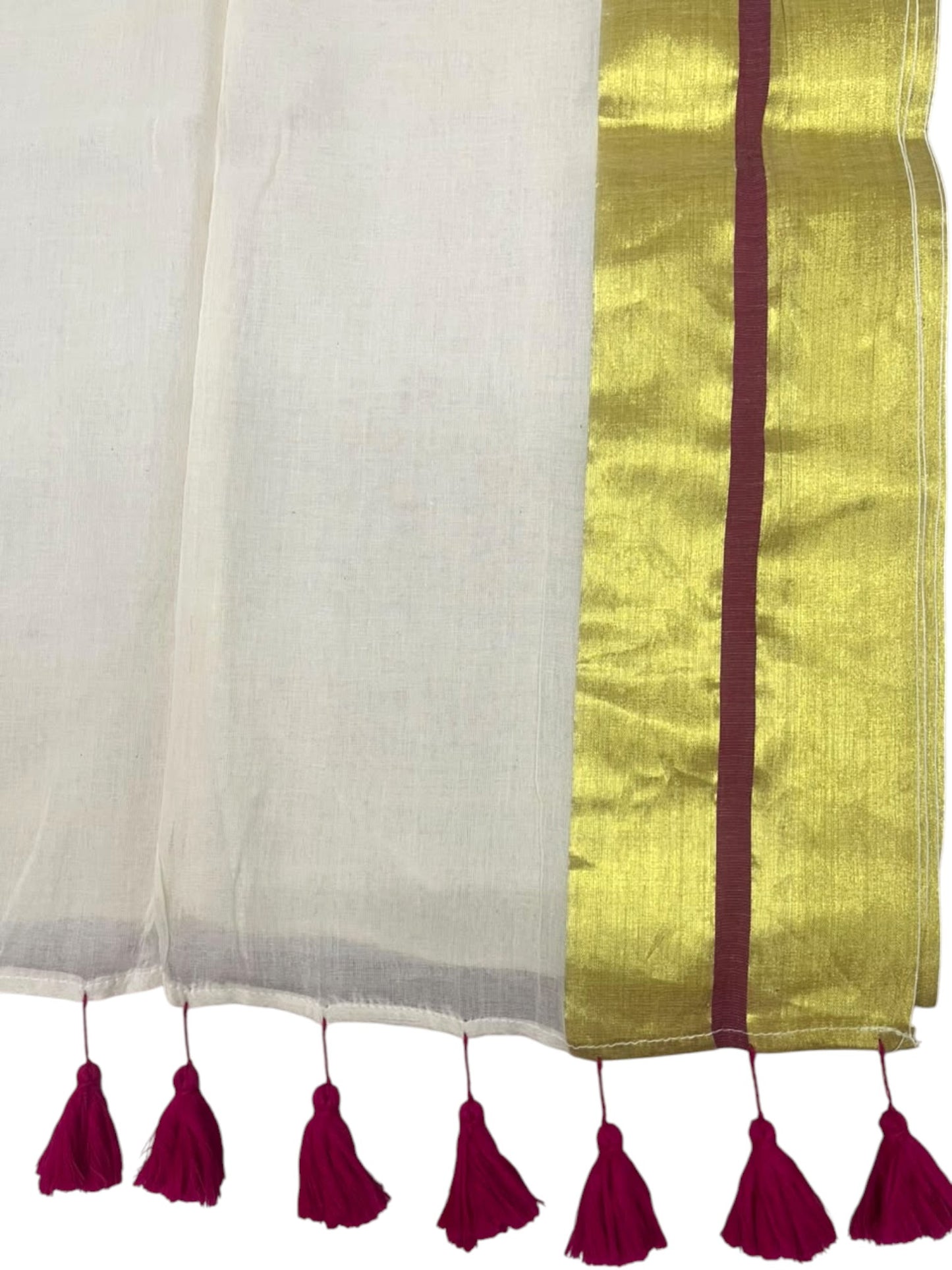 Southloom Mul Cotton 120 x 120 Soft Fabric Saree with Golden&Magenta in Border SL215