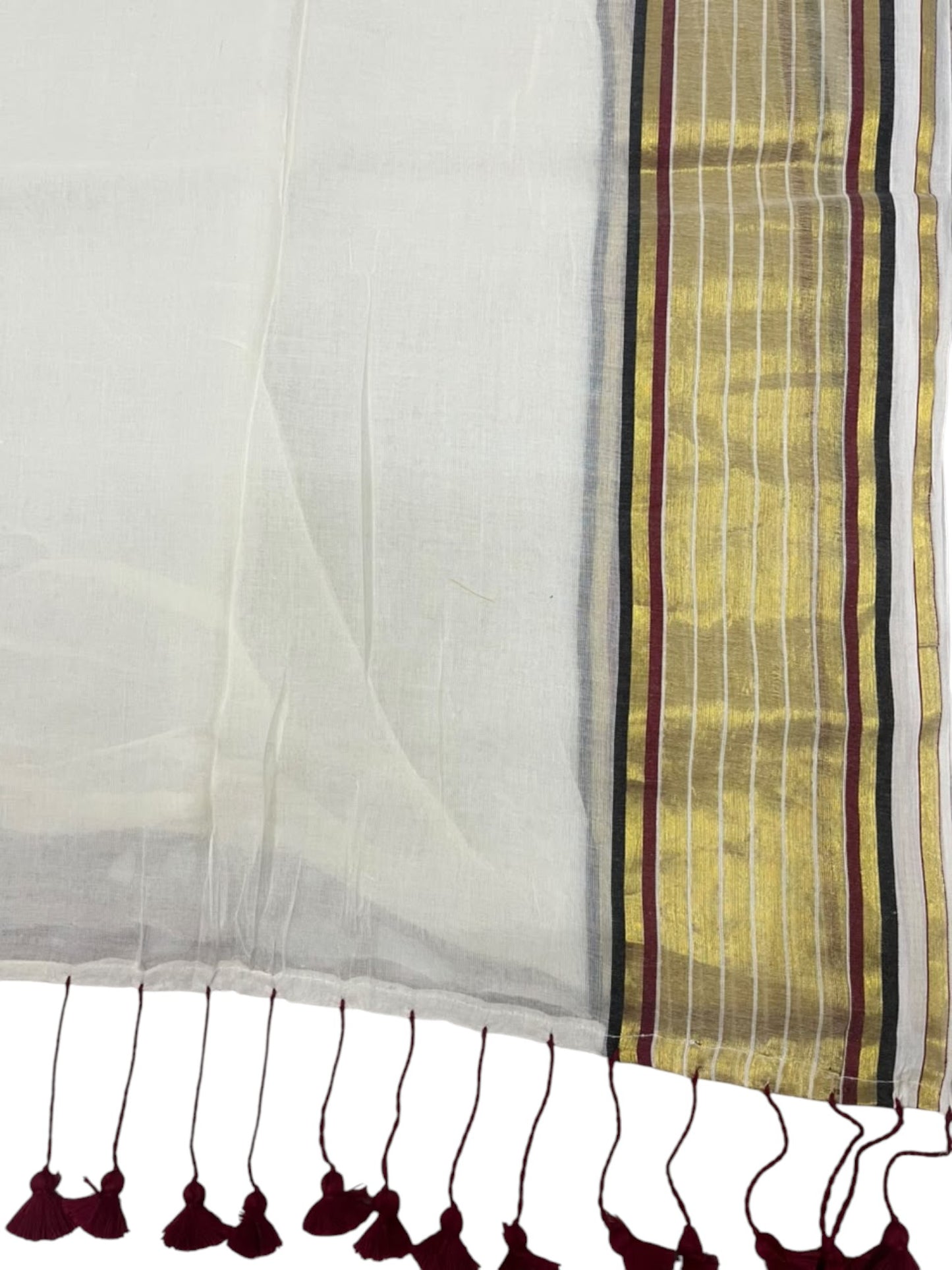 Southloom Mul Cotton 120 x 120 Soft Fabric Saree with Maroon&Black in Border SL215