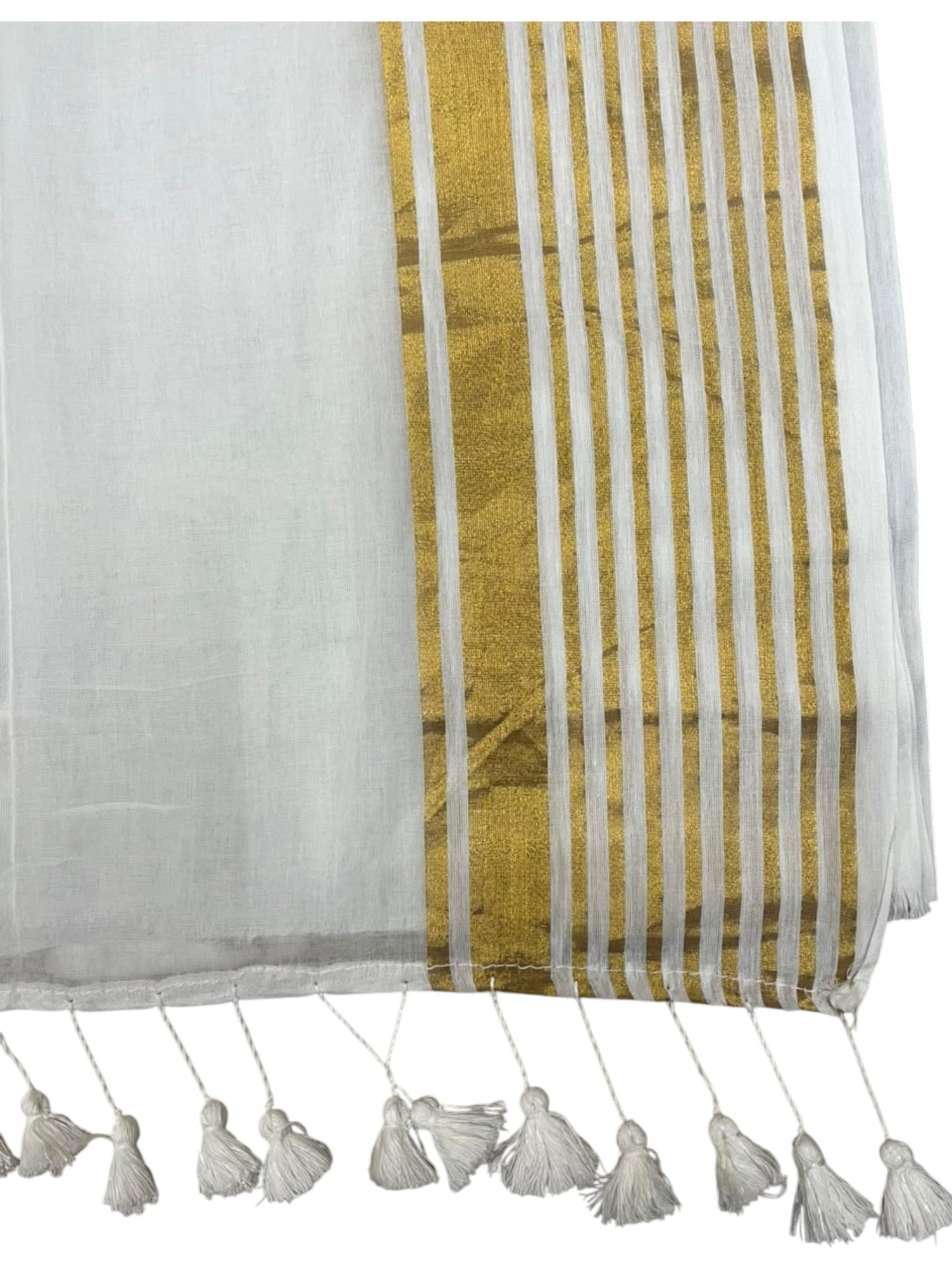 Southloom Mul Cotton 120 x 120 Soft Fabric Saree with Golden Border SL215