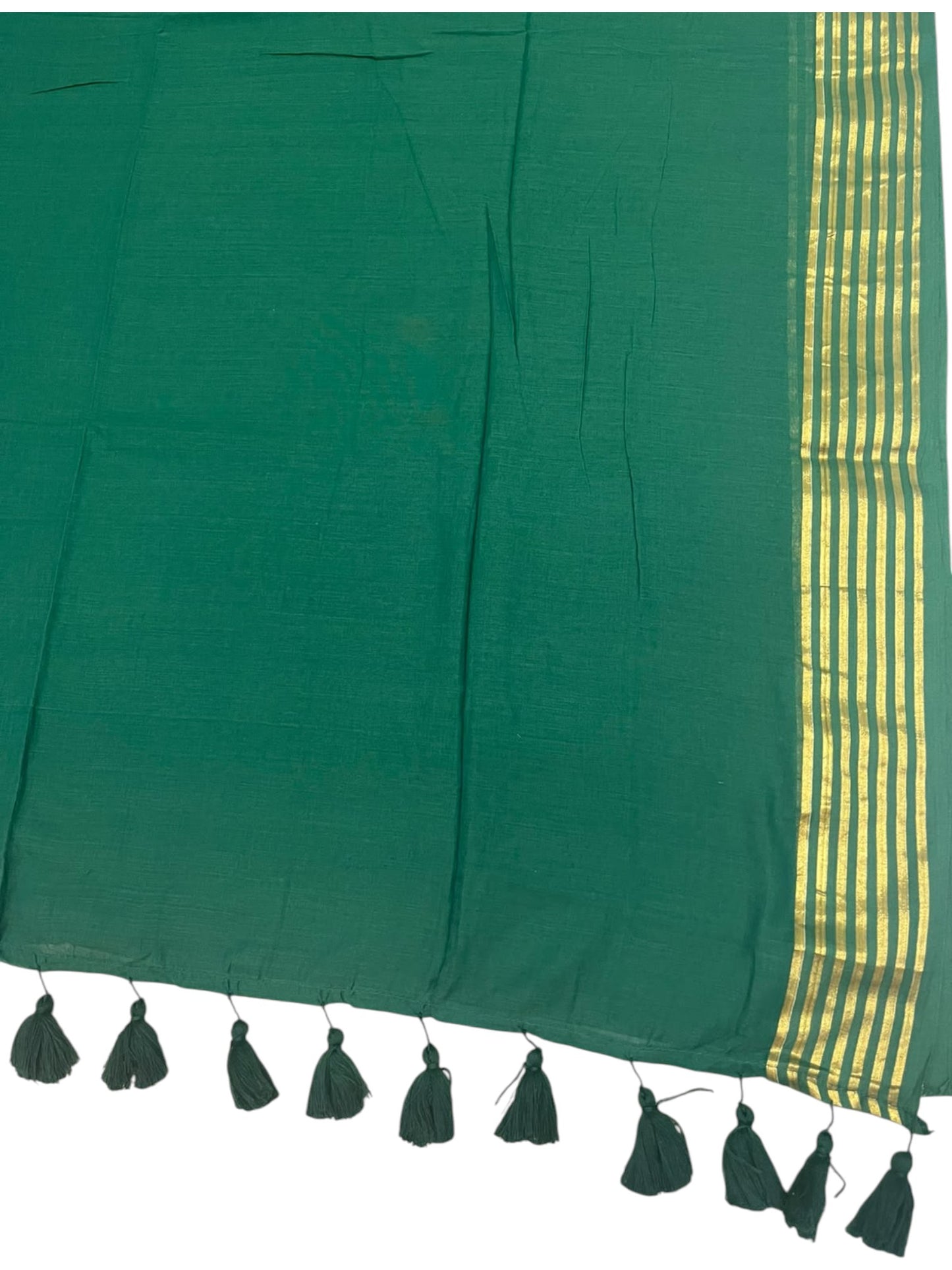 Southloom Mul Cotton 120 x 120 Soft Fabric Saree with Golden Lines Border SL215