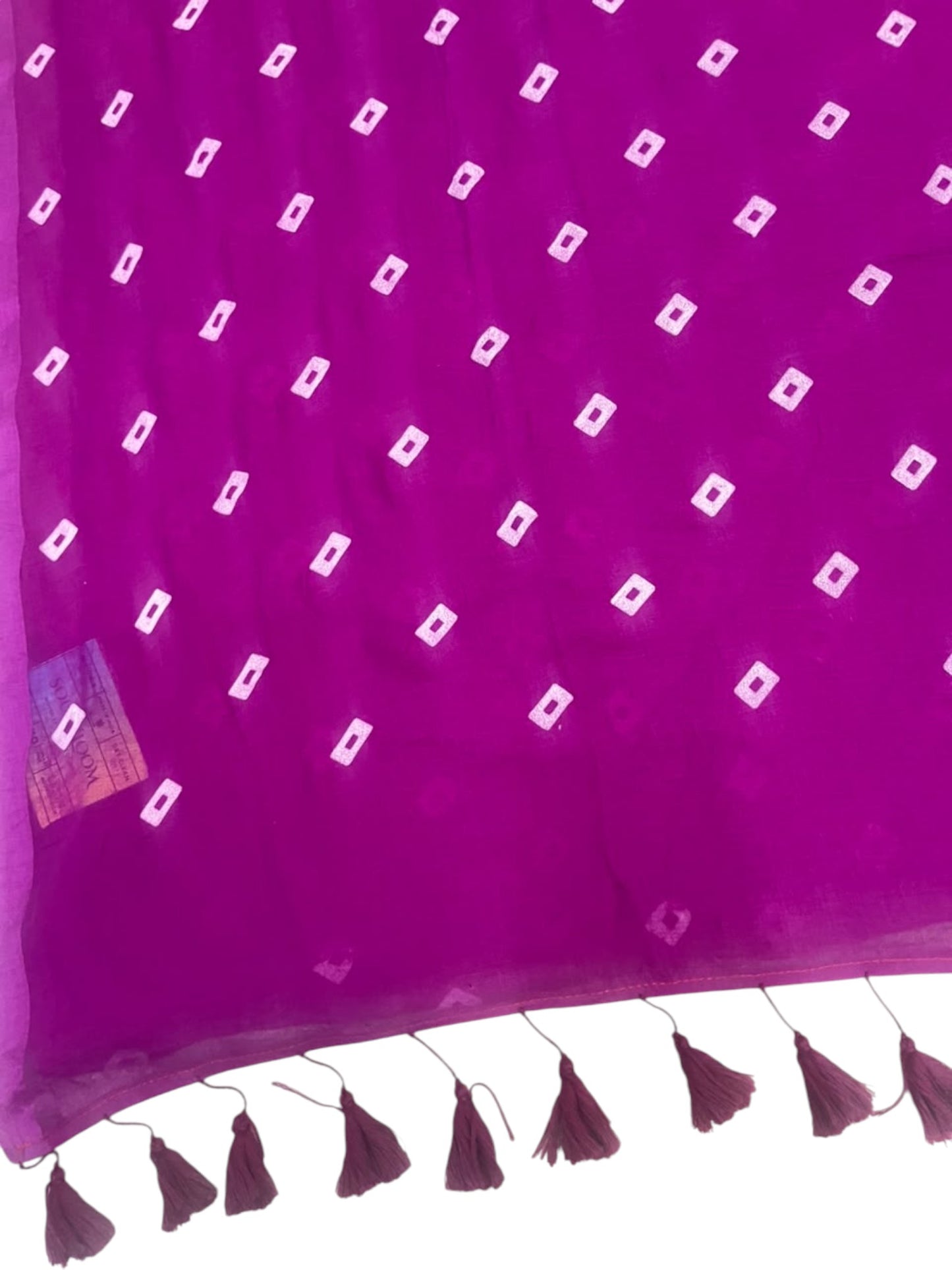 Southloom Mul Cotton 120 x 120 Soft Fabric Saree with Magenta Printed Desgin in Body SL215