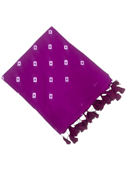 Southloom Mul Cotton 120 x 120 Soft Fabric Saree with Magenta Printed Desgin in Body SL215