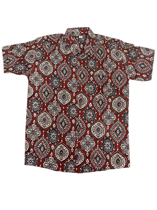 Southloom Pure Cotton Jaipur Printed Shirt For Kids Half Sleeves SL607