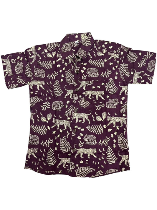 Southloom Pure Cotton Jaipur Printed Shirt For Kids Half Sleeves SL607