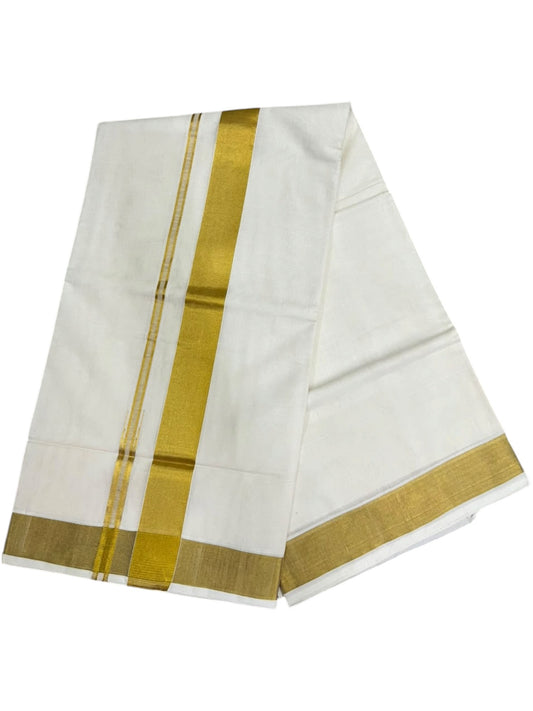 Southloom Super Premium Balaramapuram Handloom Cotton Saree Chutti Kara with Gold Kasavu and Gold Border In 2 Inch