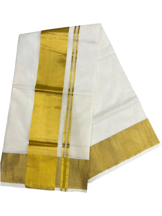 Southloom Super Premium Balaramapuram Handloom Cotton Saree With Chutti Kara Design And Gold Kasavu on Border In 4 Inch