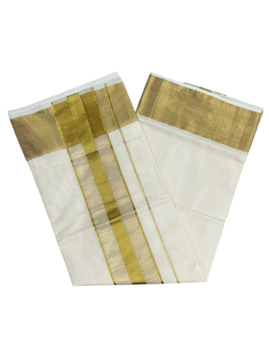 Southloom Kerala Cotton Kasavu Saree with Lines on Border