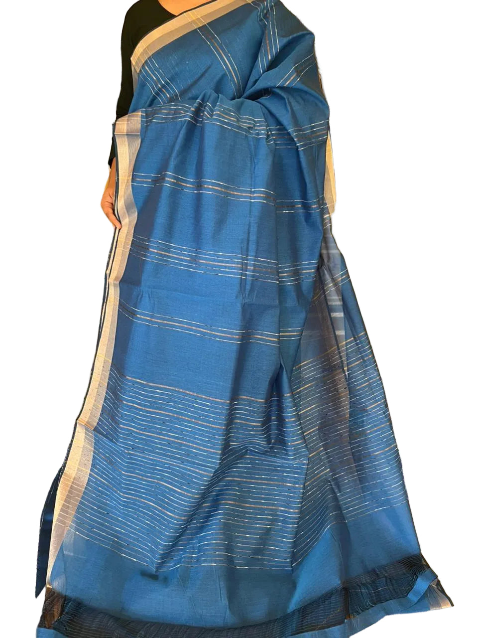 Blue Semi Tussar Saree SL237