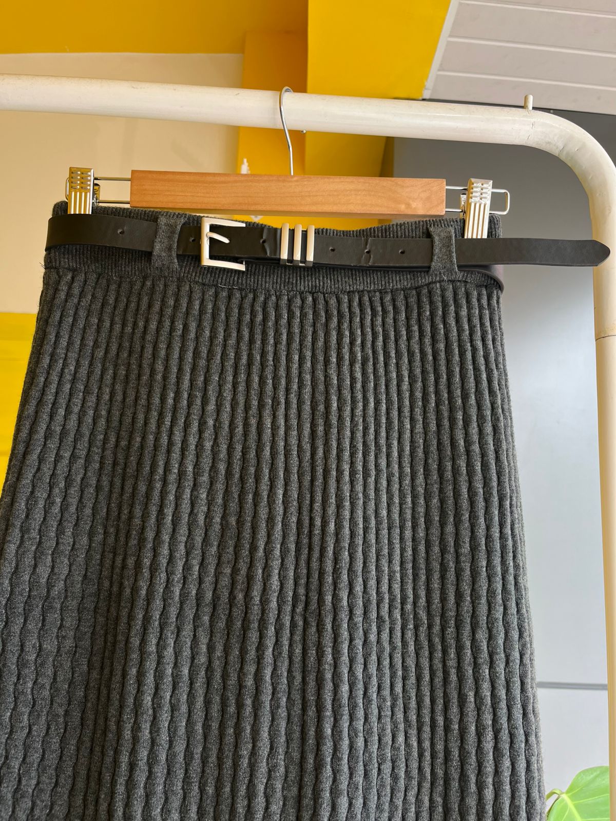 Ribbed Knit Pencil Skirt Women SL294