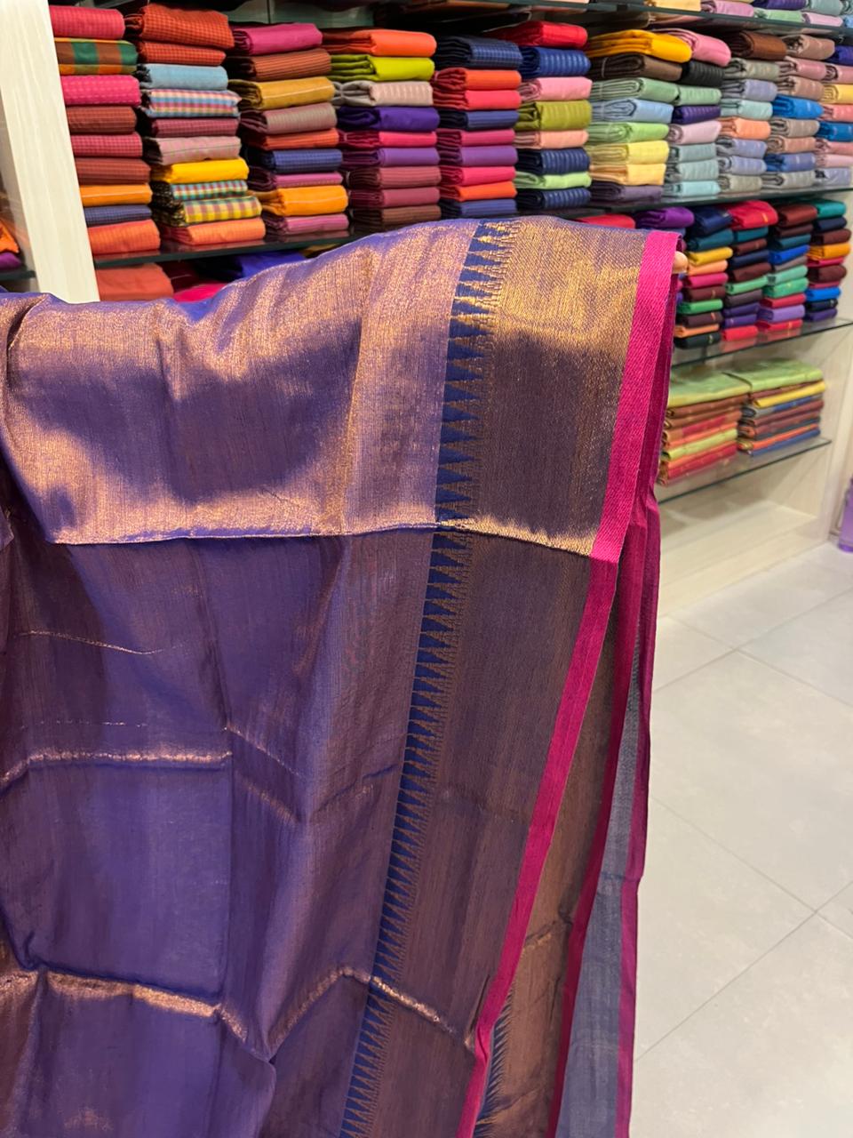 Tissue Mul Cotton Saree SL215