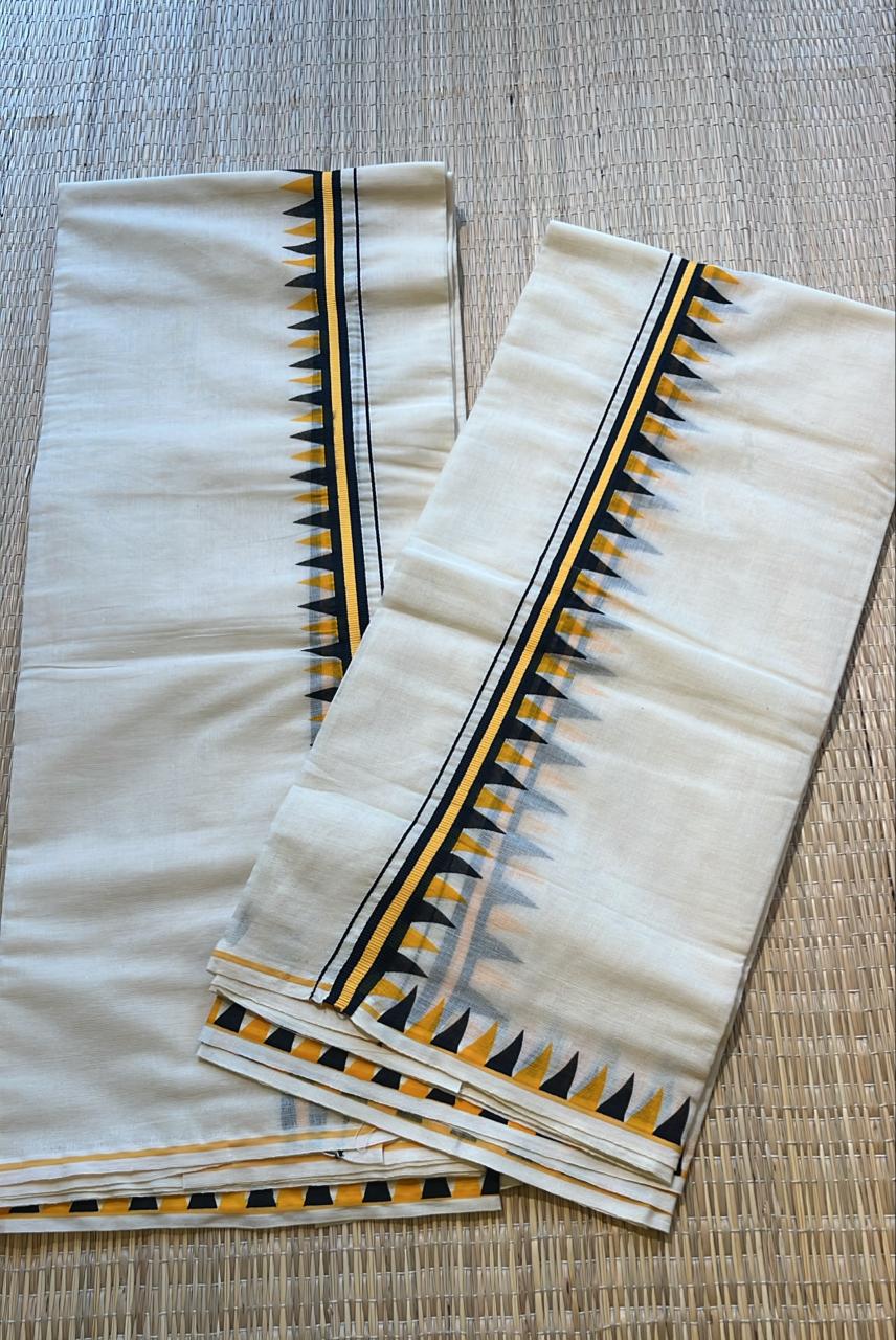 Kerala Cotton Temple Set Mundu (2.80 meter) SL370