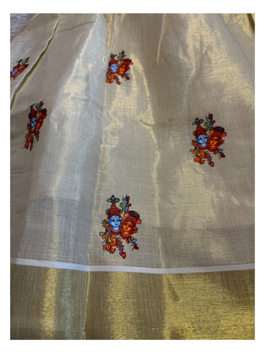 Southloom Kerala Tissue Kasavu Pavada Blouse for Kids