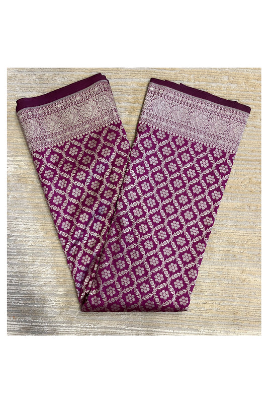 Southloom Banarasi Silk Saree with Woven Work in Magenta