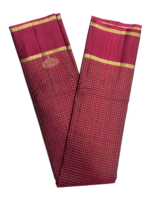 Southloom Pure Handloom Bridal Kanchipuram Silk Saree with Korvai Work(Maroon & Gold)
