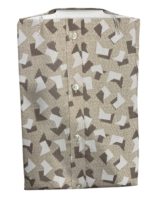 Southloom Pure Cotton Gray Printed Shirt (38 FS)