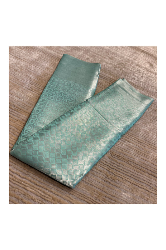 Southloom Brocade Bridal Silk Saree with Silver Zari Work in Blue Pastel Shade