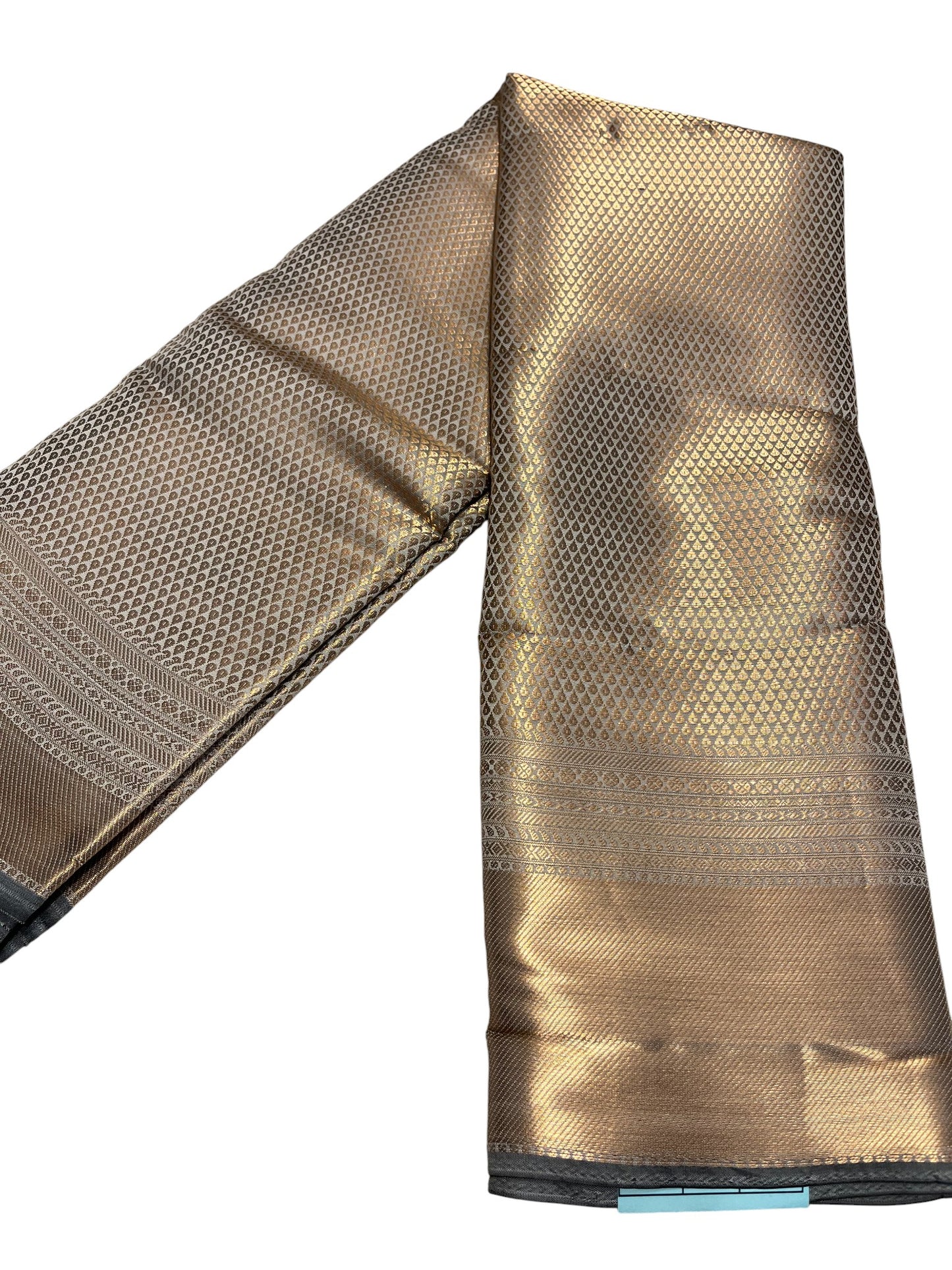Southloom Premium Semi Silk Zari Work Brocade Saree in Bridal Gray with Matching Pallu