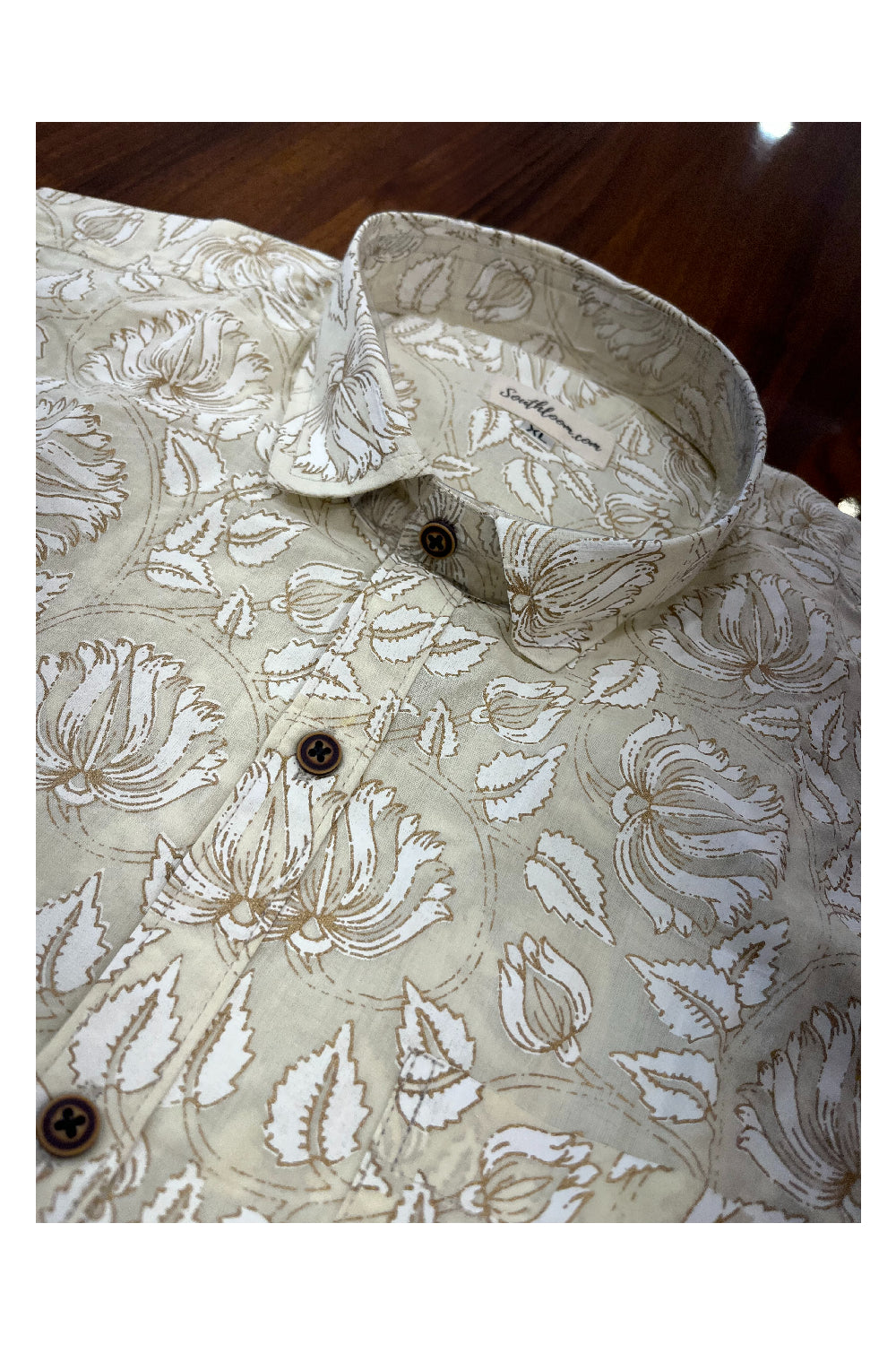 Southloom Jaipur Pure Cotton Printed Shirt For Men (XL)