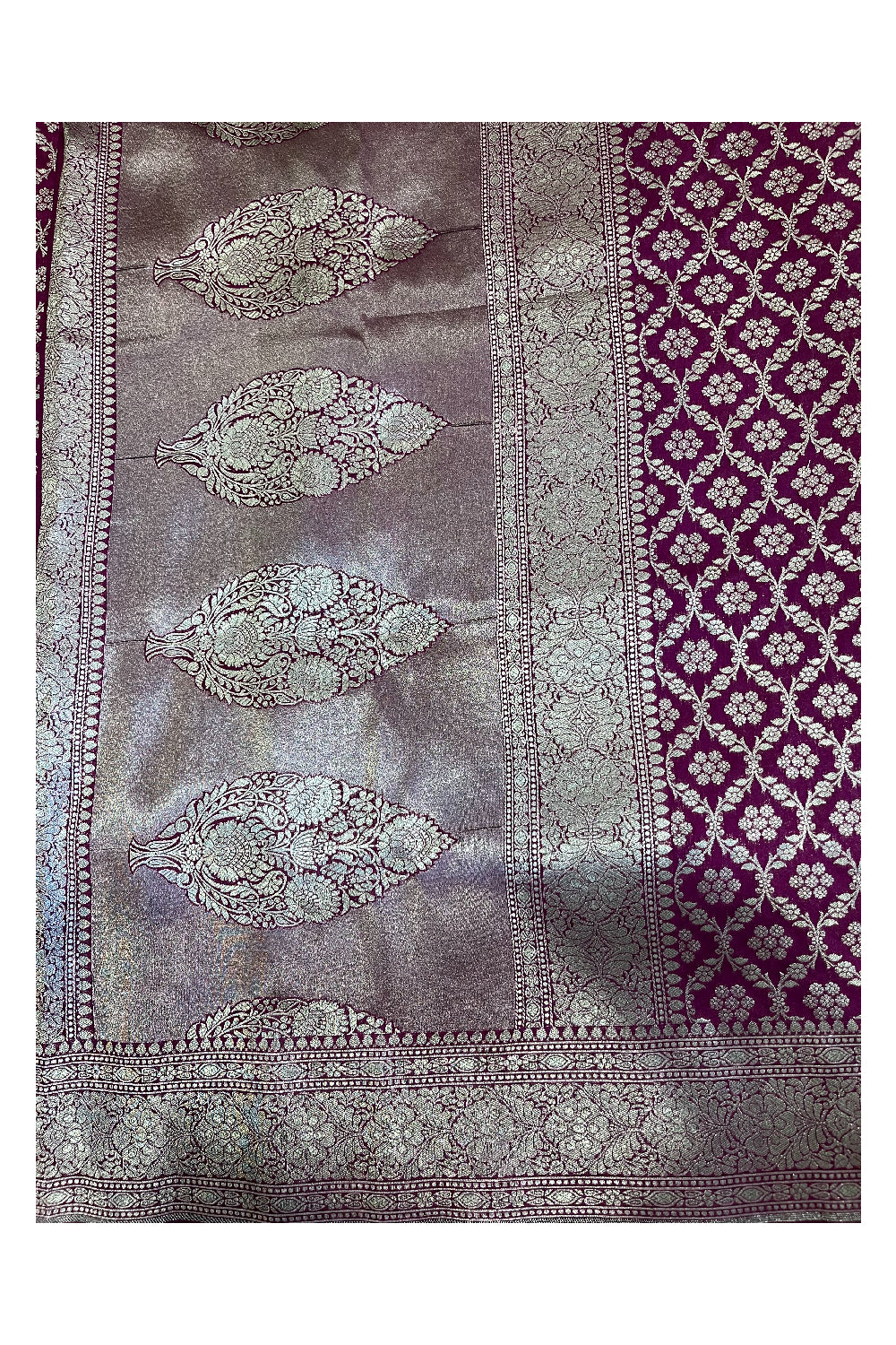 Southloom Banarasi Georgette Woven Work Saree in Magenta