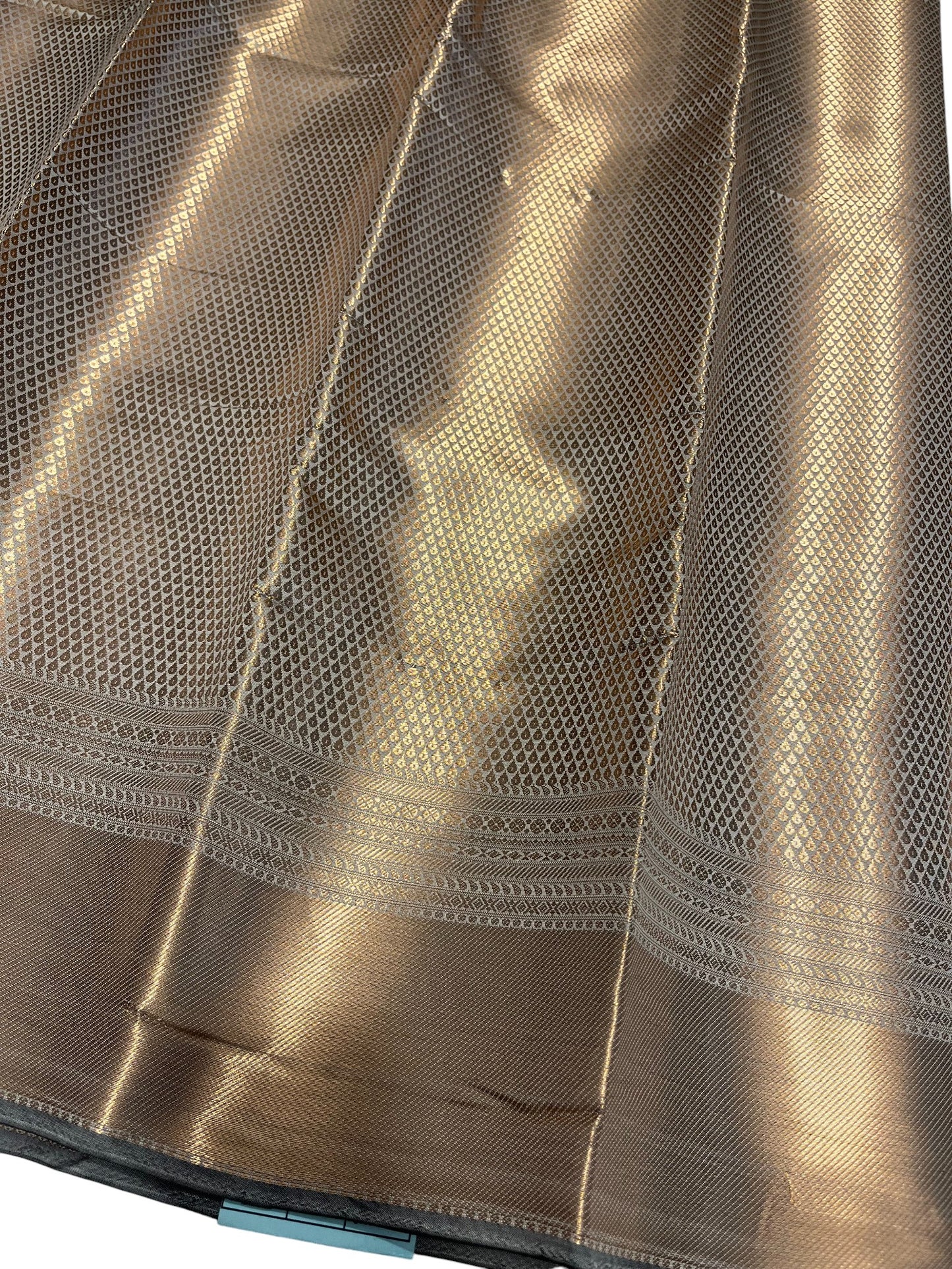Southloom Premium Semi Silk Zari Work Brocade Saree in Bridal Gray with Matching Pallu
