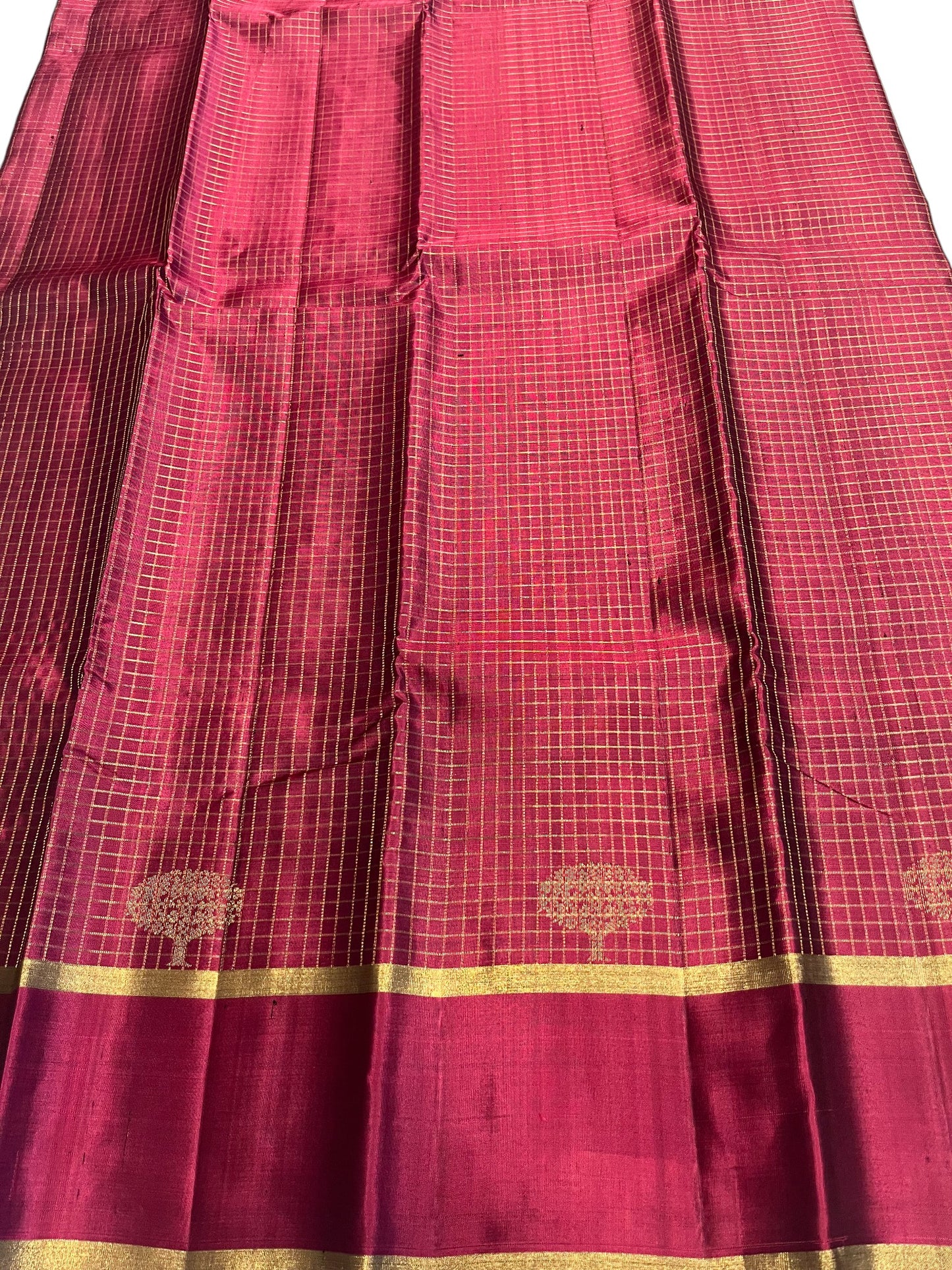 Southloom Pure Handloom Bridal Kanchipuram Silk Saree with Korvai Work(Maroon & Gold)