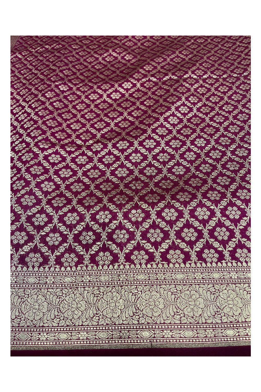 Southloom Banarasi Georgette Woven Work Saree in Magenta
