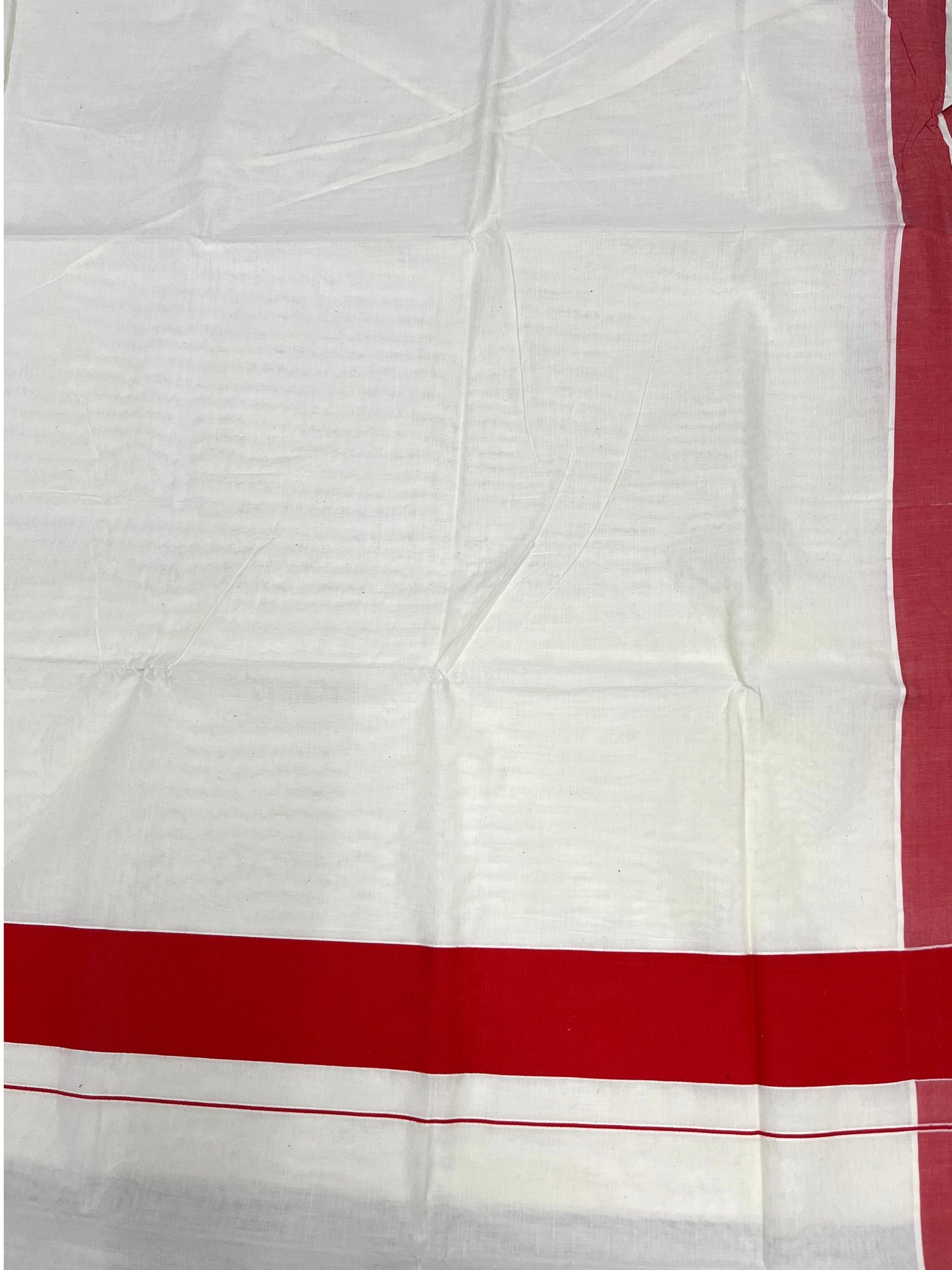 Southloom Pure Cotton Kerala Saree with Plain Dark Orange Border