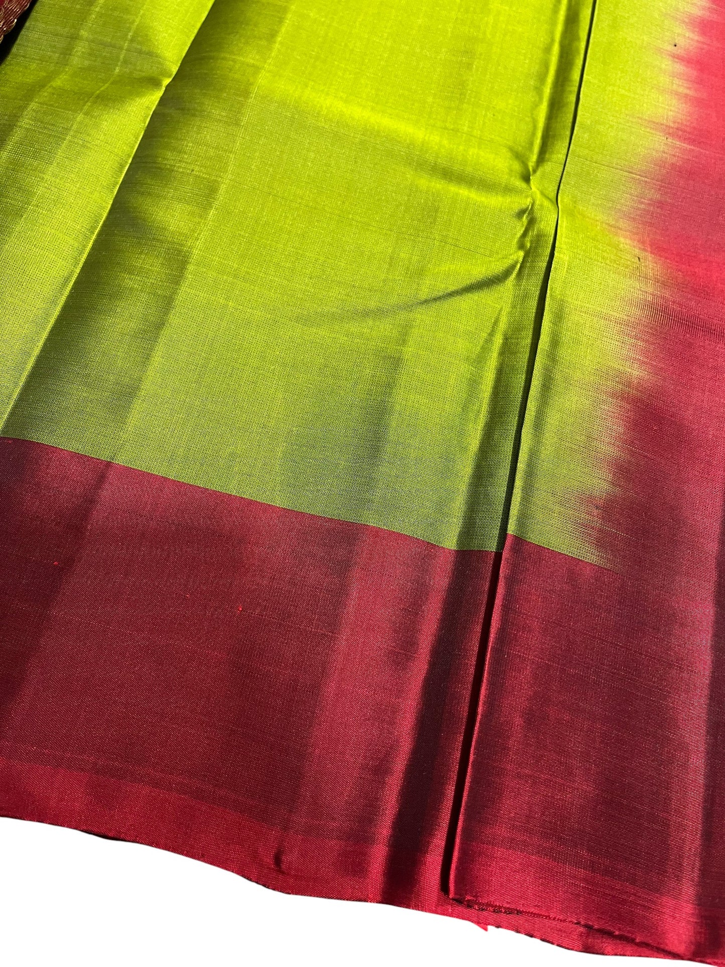 Southloom Pure Handloom Kanchipuram Silk Saree with Butta Work(Green & Maroon)