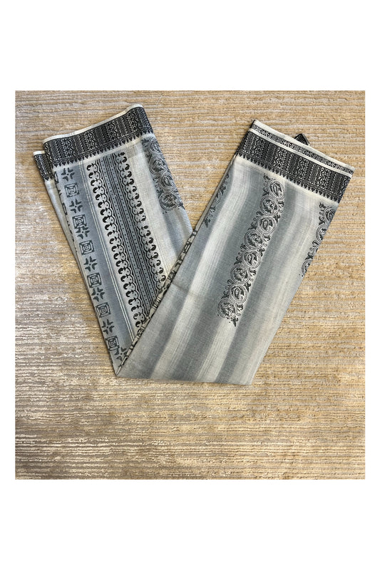 Southloom Cotton Kerala Kasavu Saree with Butta Works Across Body