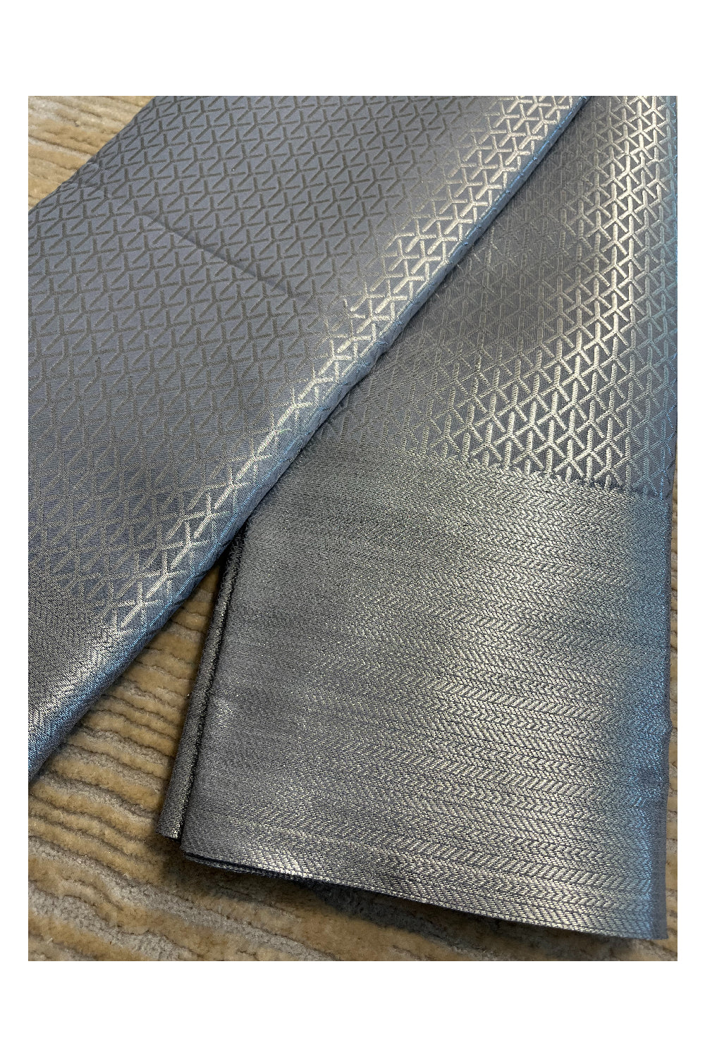 Southloom Banarasi Silver Zari Brocade Work Silk Saree in Grey Pastel Shade