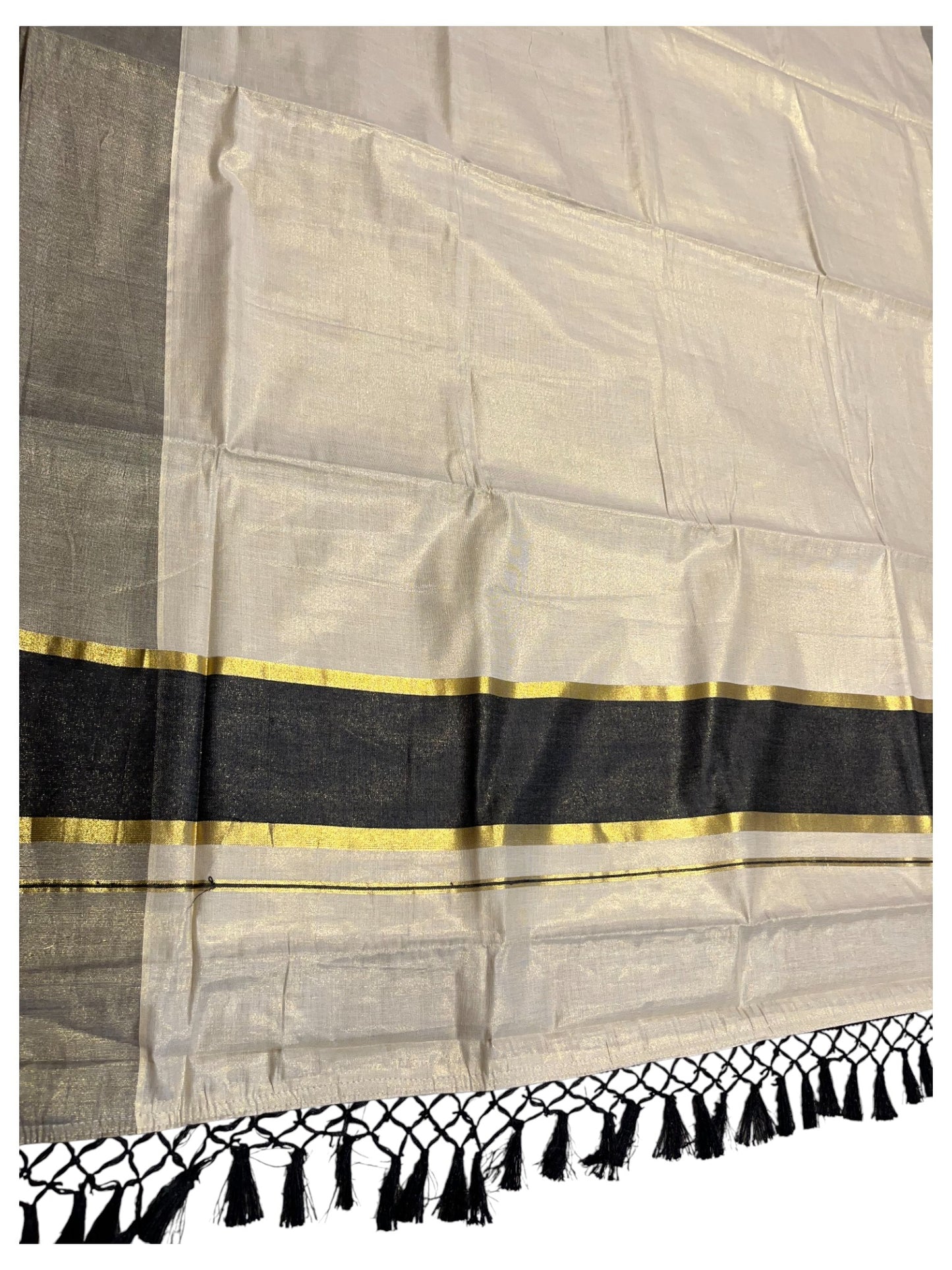 Southloom Kerala Tissue Kasavu Saree with Black boarder