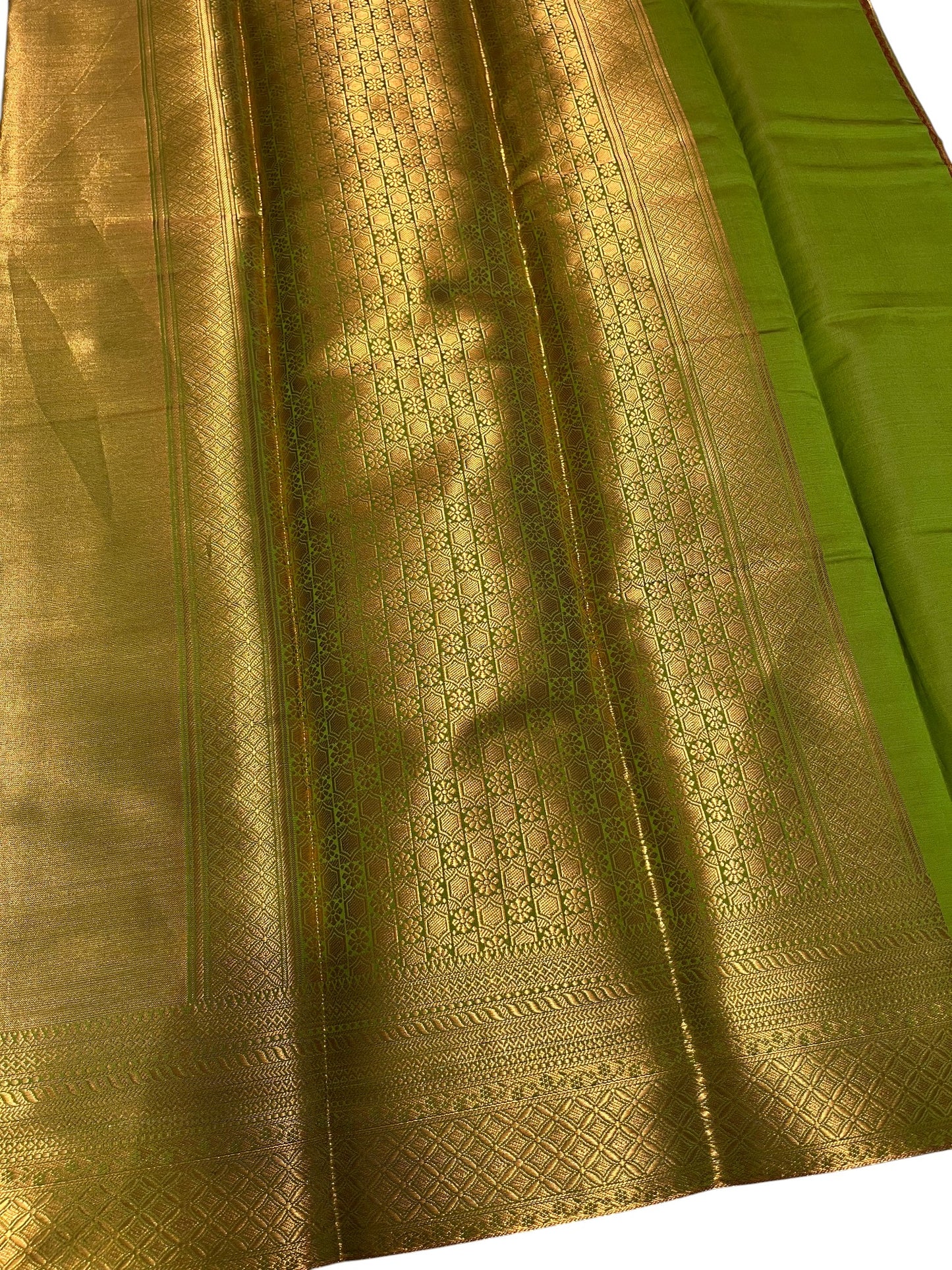 Southloom Premium Semi Silk Zari Work Brocade Saree in Bridal Green with Matching Pallu