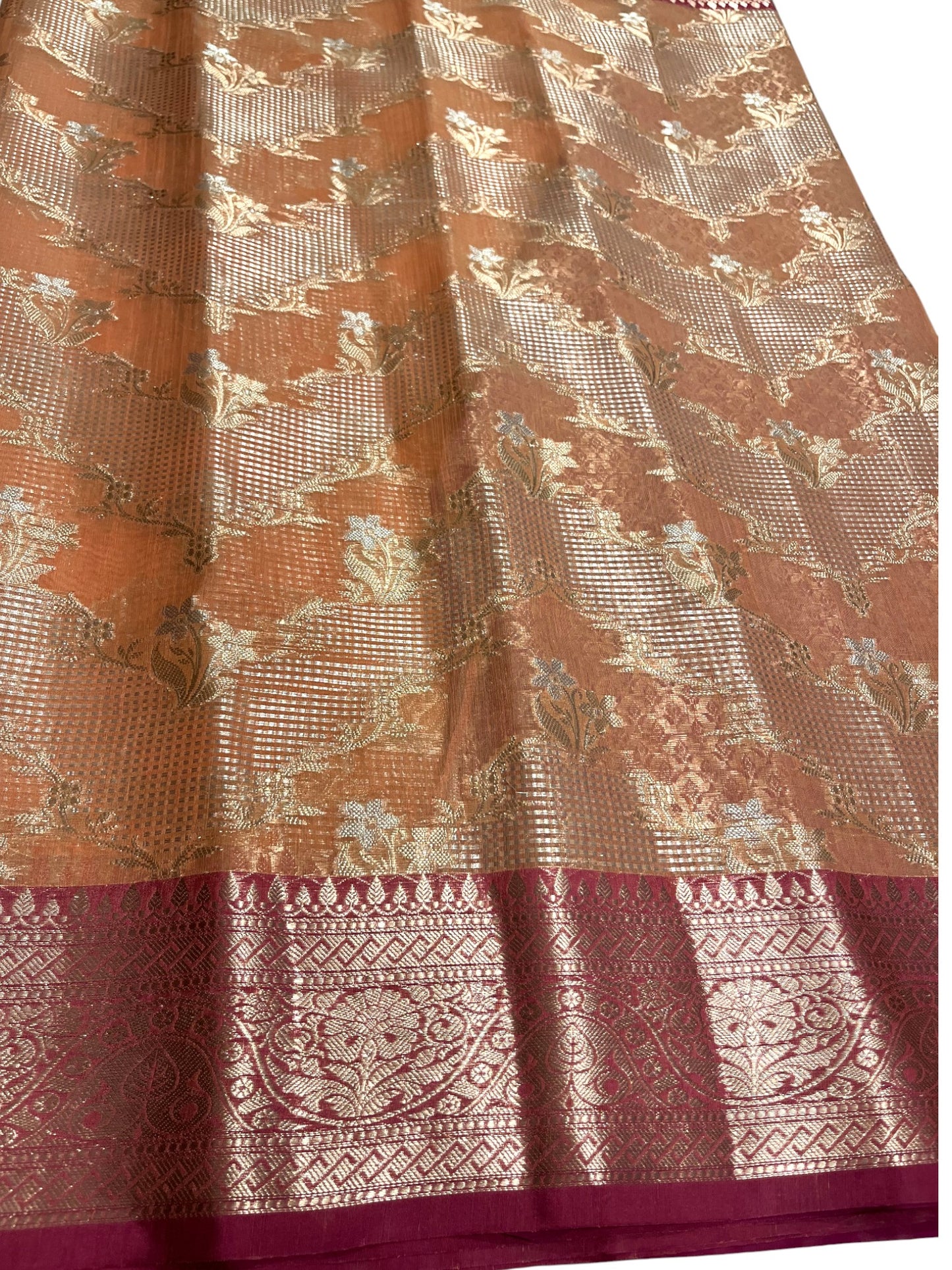 Southloom Tissue Banarasi Silk Saree with Woven Work on Body and Borders