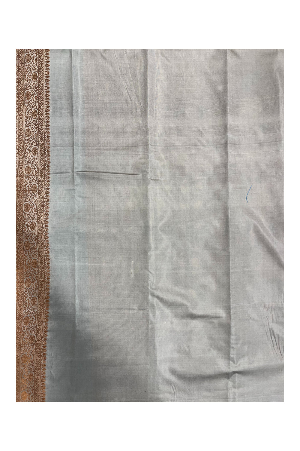 Southloom Banarasi Silk Brocade Bridal Saree WIth Woven Borders And Blouse Piece in Gold And Grey