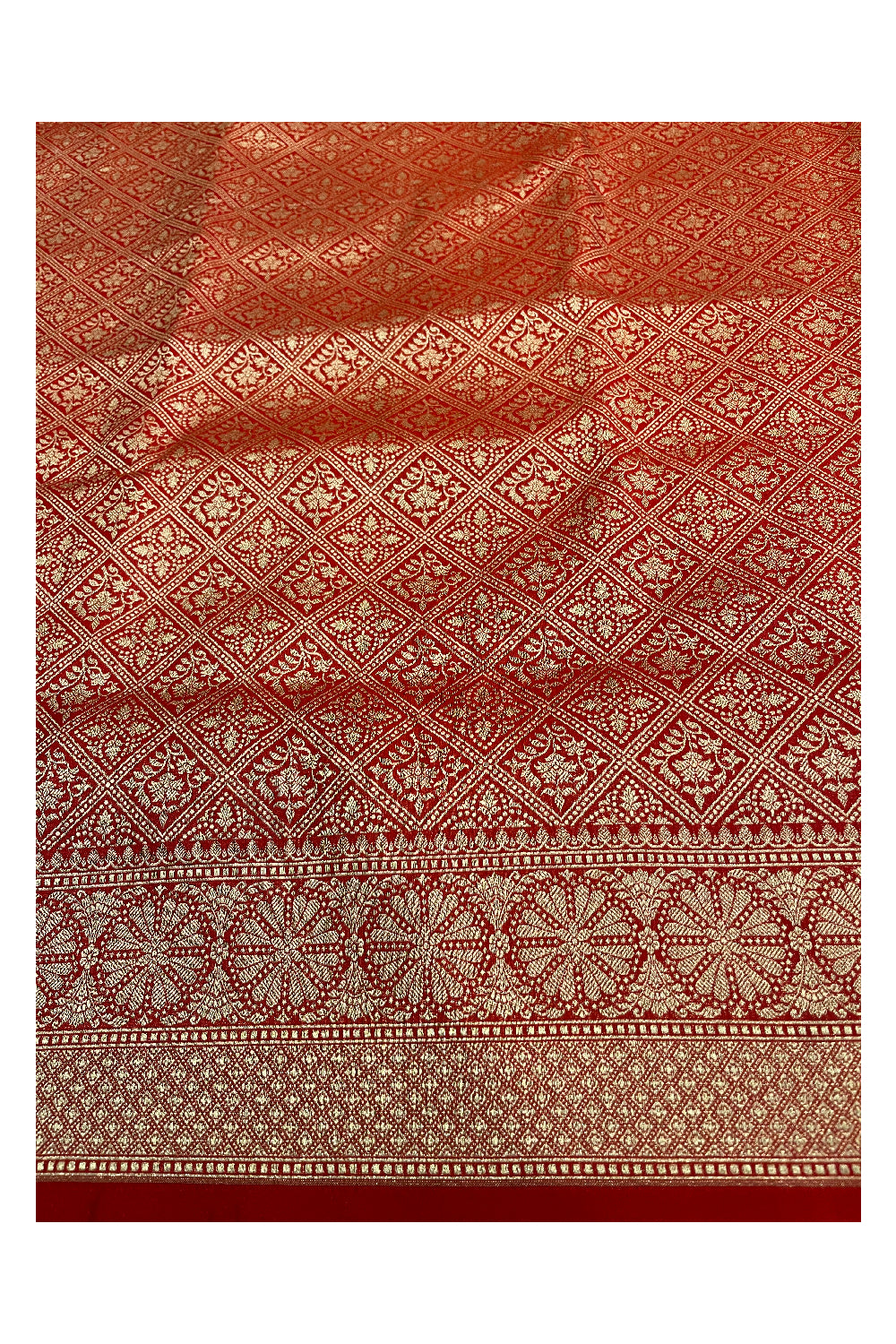 Southloom Banarasi Silk Saree with Woven Work in Red