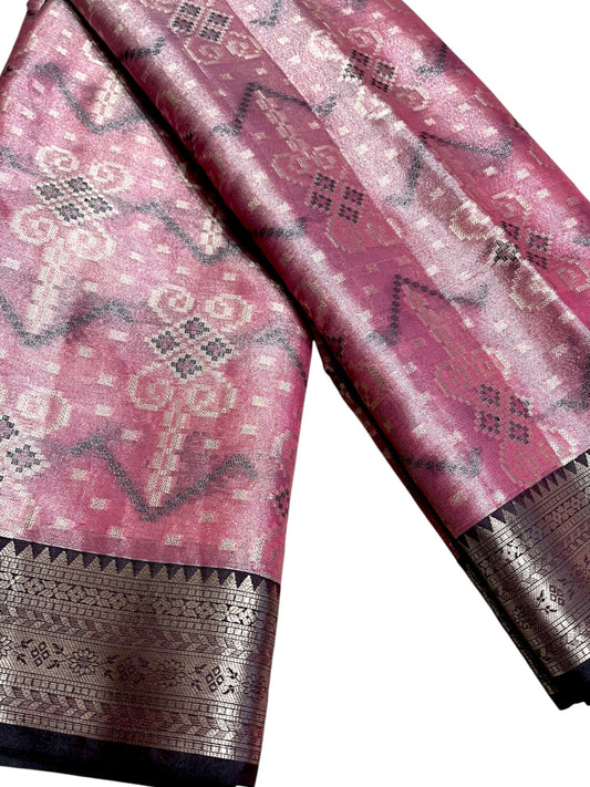 Southloom Semi Banarasi Katan Tissue Saree with Woven Work on Body and Borders