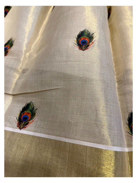 Southloom Kerala Tissue Kasavu Pavada Blouse for Kids